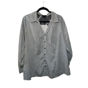 Lane Bryant Women's Houndstooth Button Down Shirt Sz 24